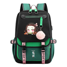 Cartoon Fashion Usb Youth Student Backpack Boy's And Girl's Leisure Ribbon Flip Backpack