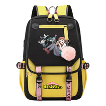 My Heroes Academy Usb Student Backpack, Casual Woven Strap Flip Back Backpack