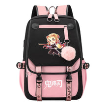 Comic Cartoon Fashion Usb Student Backpack Casual Woven Flap Backpack