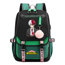 Comics My Heroes Academy Usb Youth Student Backpack Men's And Women's Leisure Ribbon Flip Backpack