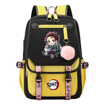 Japanese Cartoon Fashion Usb Student Backpack Casual Woven Flap Backpack