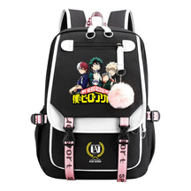 My Heroes Academy Usb Student Backpack, Casual Woven Strap Flip Back Backpack
