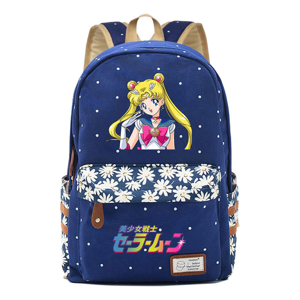 Beautiful Girl Warrior Student Backpack, Floral Casual Backpack