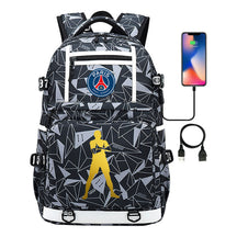 Golden Football Star Mbappe Usb Youth Student Backpack Boy's And Girl's Backpack Leisure Travel Backpack