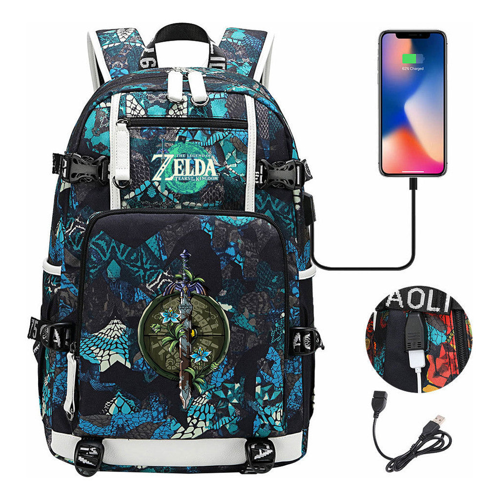 Printed Student Backpack For Men And Women With Large Capacity Leisure Travel Backpack