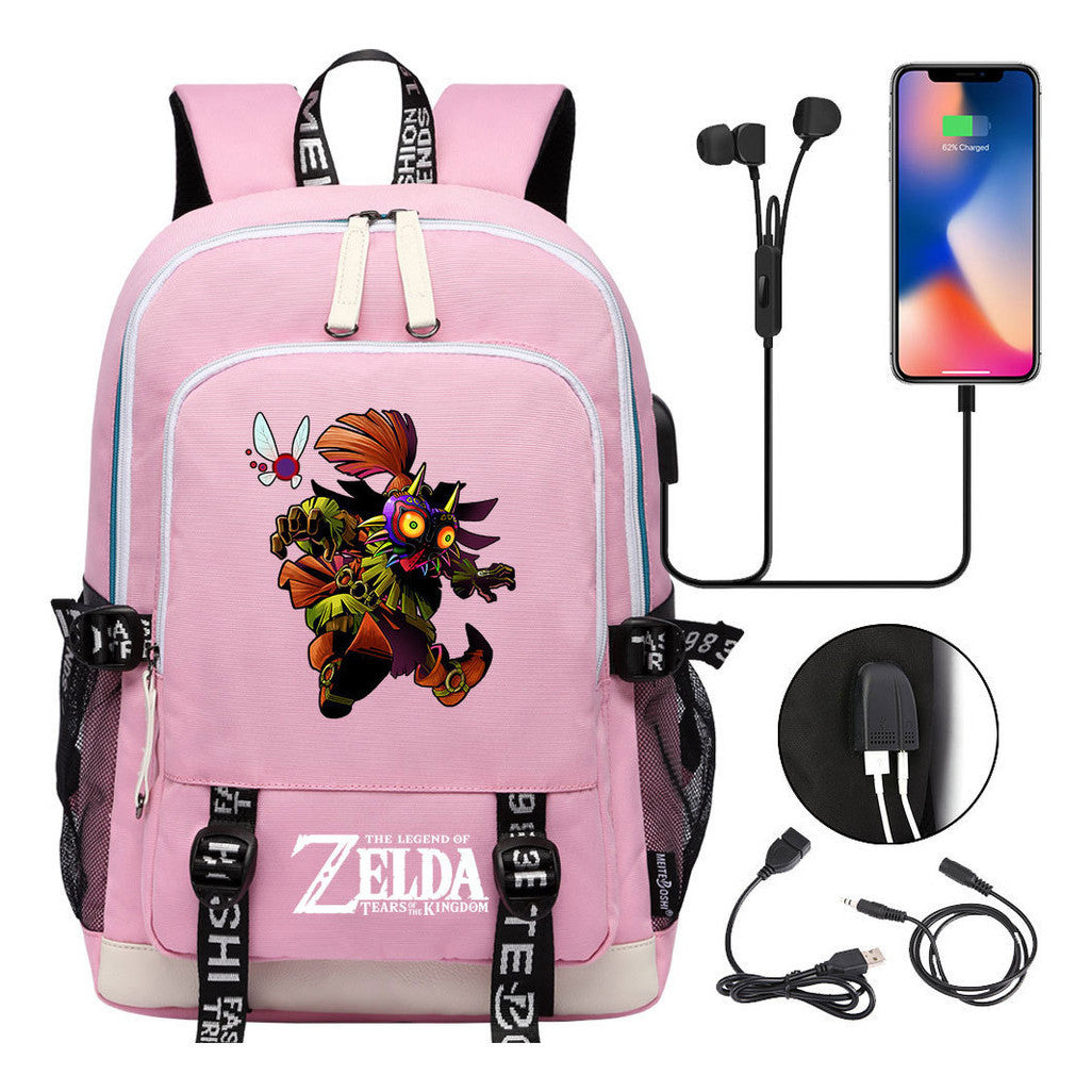 Usb Youth Primary And Secondary School Student Backpack For Men And Women's Leisure Sports Backpack