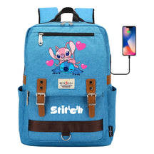Anime Star Baby Stitch Printed Student Backpack For Men And Women With Casual Magnetic Buckle Backpack