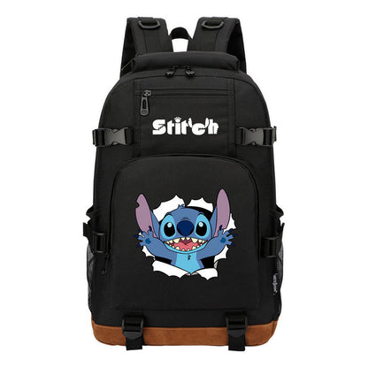 Anime Star Baby Stitch Printed Student Backpack Men And Women's Leisure Travel Backpack