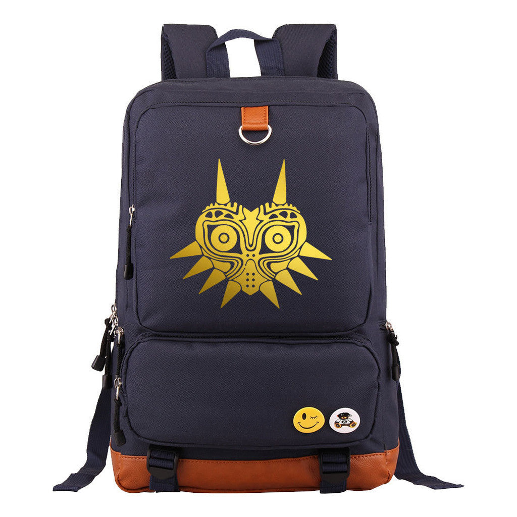 Golden Printed Youth Student Backpack, Travel Bag, Men's And Women's Backpack
