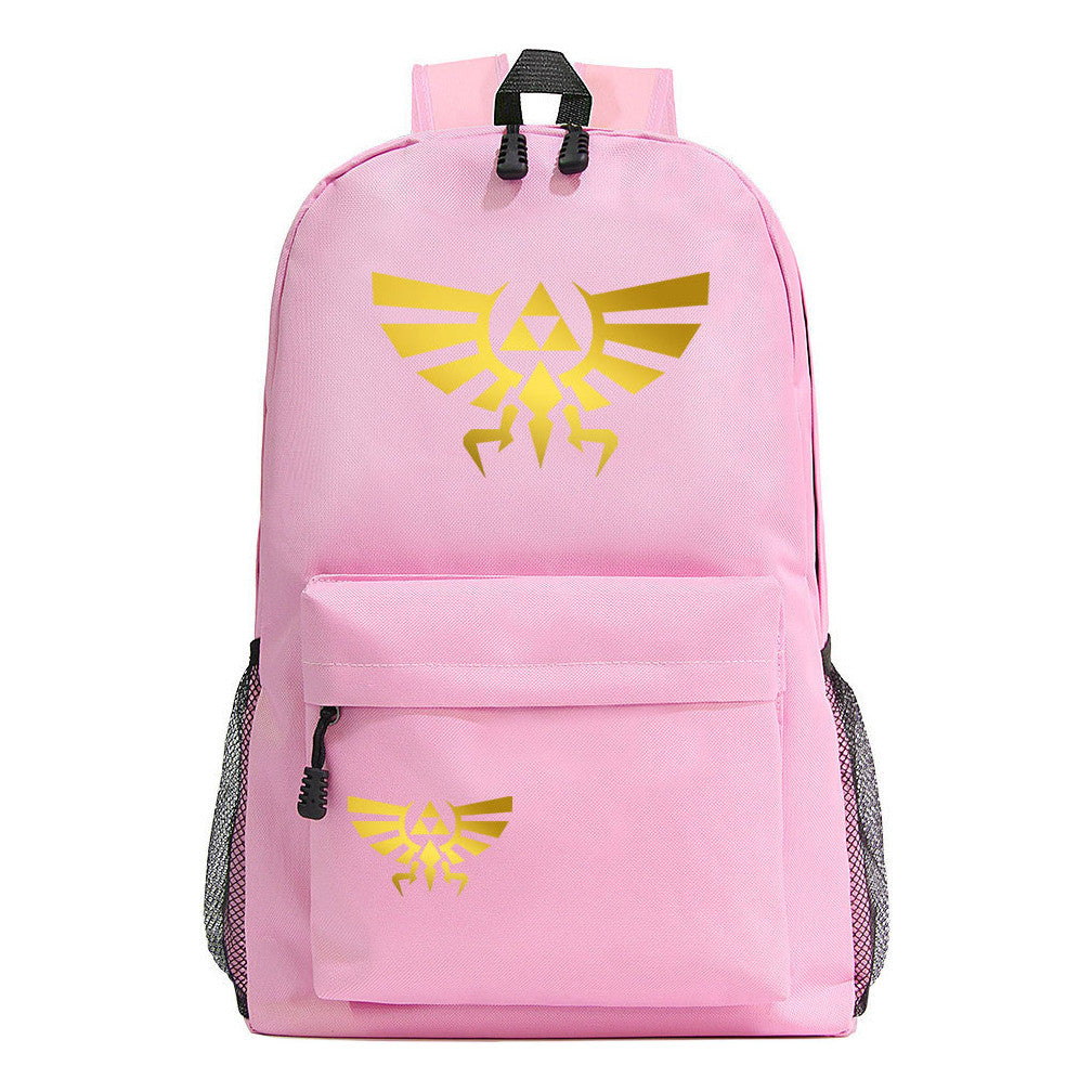 Golden Printed Youth Student Backpack Men And Women's Leisure Backpack