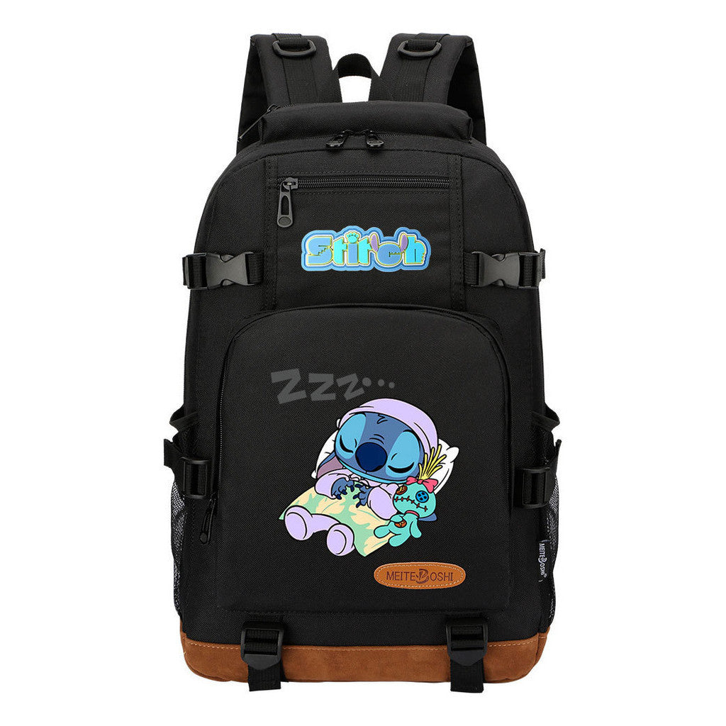 Anime Star Baby Stitch Printed Youth Backpack For Men And Women's Leisure Travel Backpack