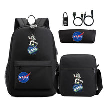 Fashionable Usb Password Lock Youth Student Backpack Three Piece Set Backpack