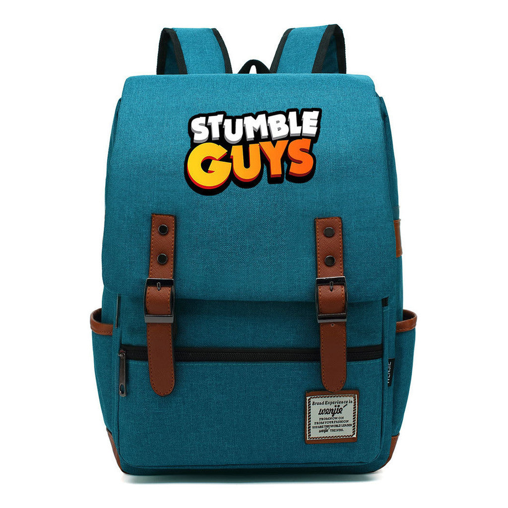 Printed Teenage Student Backpack With Casual Belt Buckle Backpack