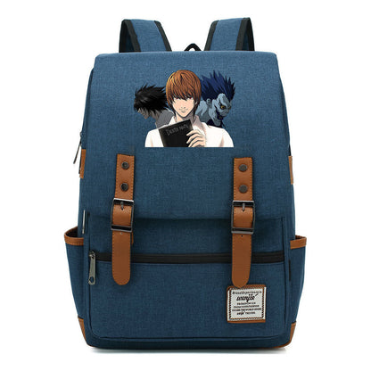Manga Death Note Youth Student School Bag Men's And Women's Leisure Belt Buckle Backpack