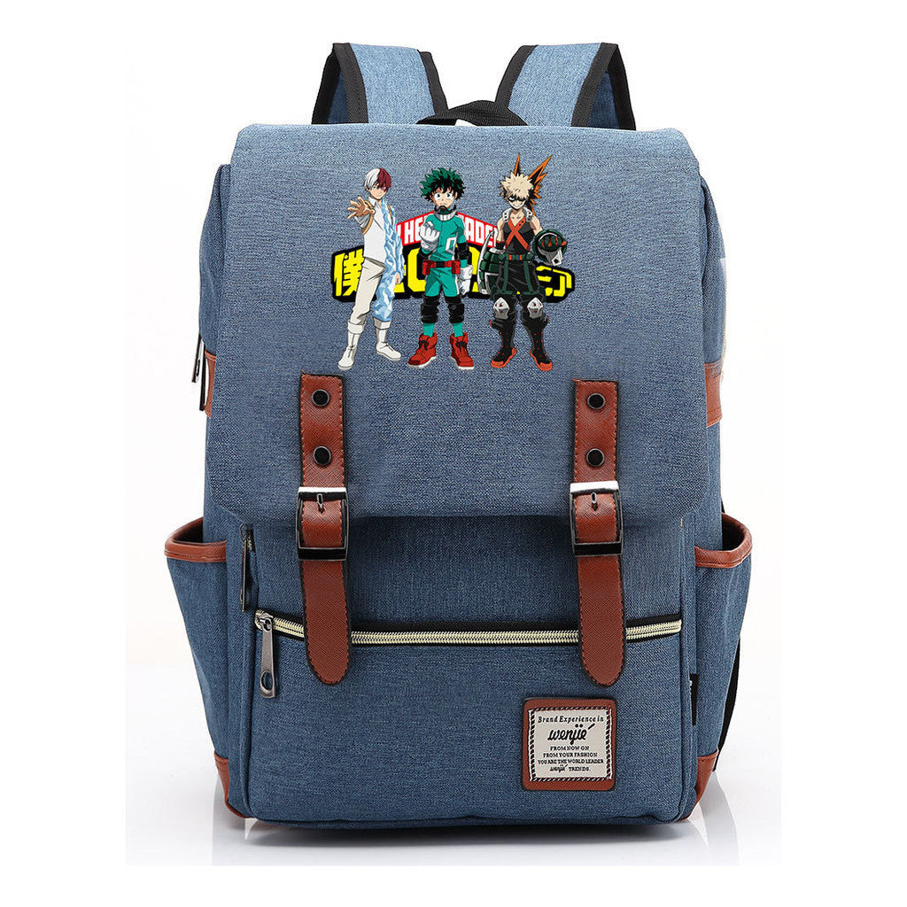 Animation My Hero College Prints Schoolbags For Young Students And Classic Backpacks With Belt Buckles For Men And Women.