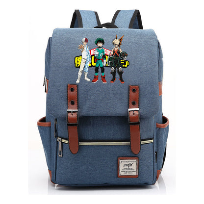 Animation My Hero College Prints Schoolbags For Young Students And Classic Backpacks With Belt Buckles For Men And Women.