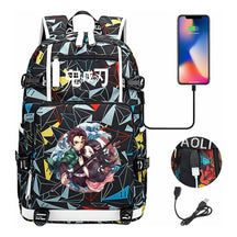Cartoon Printed Usb Large Capacity Backpack For Men And Women's Leisure Travel Backpack