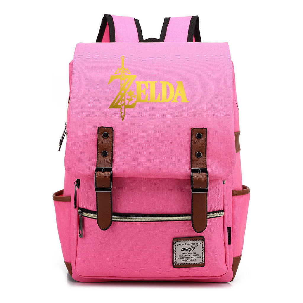 Golden Game Zelda Printed Youth Student Backpack For Men And Women, Casual Belt Buckle, Classic Backpack