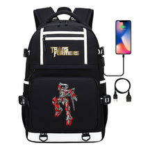 Cartoon Anime Deformation Mecha Print Usb Student Backpack For Men And Women Backpack Leisure Travel Bag