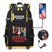 Strange Story Printed Usb Youth Student Backpack For Men And Women's Leisure Travel Backpack