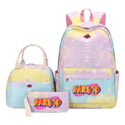 Naruto Teenage Student Girls School Bag Lunch Bag Three Piece Set Backpack Set