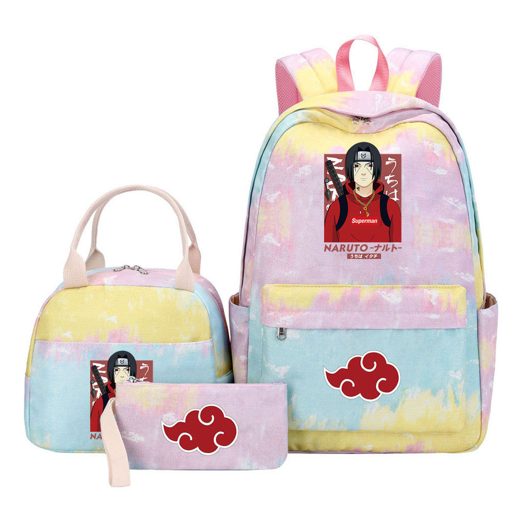Naruto Teenage Student Girls School Bag Lunch Bag Three Piece Set Backpack Set