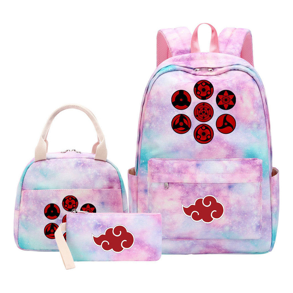 Naruto Student Girl Backpack Lunch Bag Three Piece Set Backpack Set
