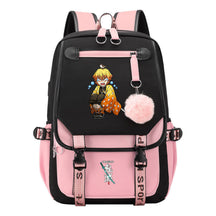 Cartoon Fashion Usb Youth Student School Bag Casual Ribbon Flip Backpack