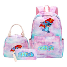 Interstellar Baby Stitch Youth Student Girls School Bag Lunch Bag Three Piece Set Backpack Set