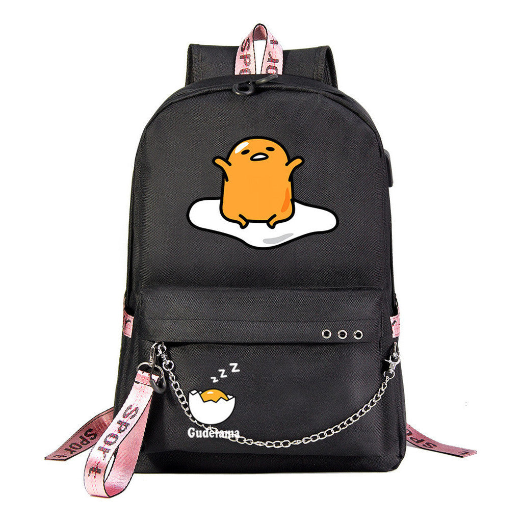 Lazy Egg Usb Youth Student Backpack For Boys And Girls Leisure Travel Backpack