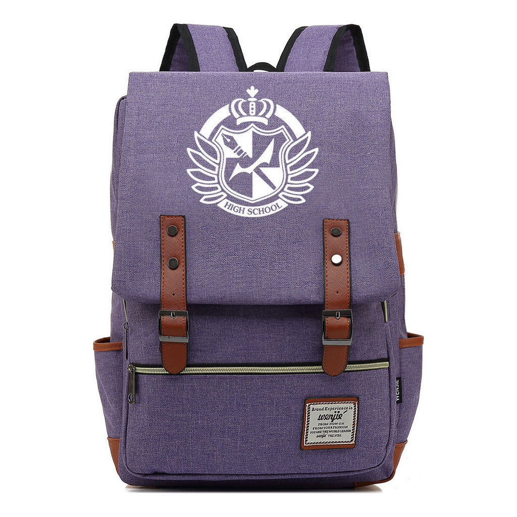 Printed Teenage Student Backpack For Men And Women With Casual Belt Buckle Classic Backpack
