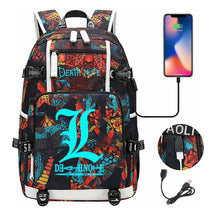 Blue Night Light Death Note Usb Youth Student School Bag Men's And Women's Leisure Travel Backpack
