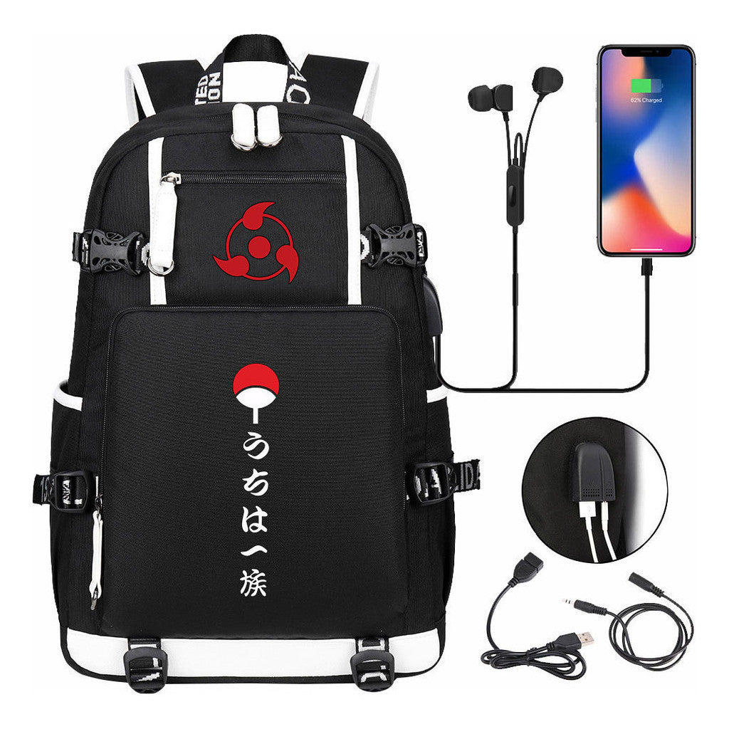 Naruto Usb Youth Student Backpack For Men And Women Leisure Travel Backpack
