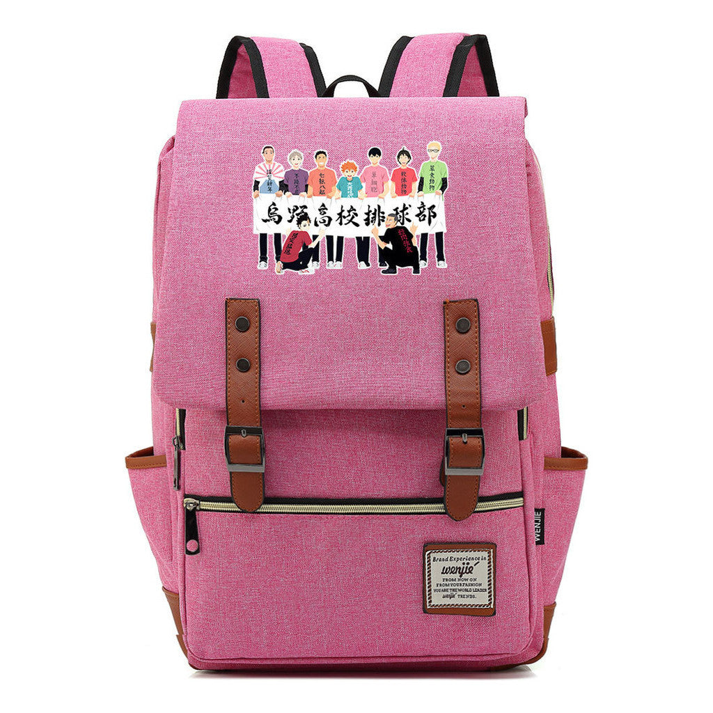 Volleyball Youth Printed Youth Student School Bag Men's And Women's Leisure Belt Buckle Classic Backpack