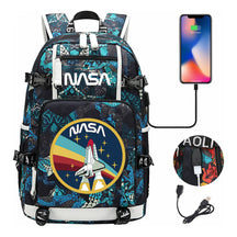 Nasa Fashion Printed Usb Student Backpack For Leisure Travel Backpack