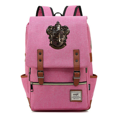 School Of Witchcraft And Wizardry Printed Youth Student Backpack For Men And Women, Casual Belt Buckle, Classic Backpack