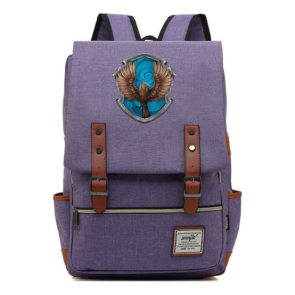 School Of Witchcraft And Wizardry Printed Youth Student Backpack For Men And Women, Casual Belt Buckle, Classic Backpack