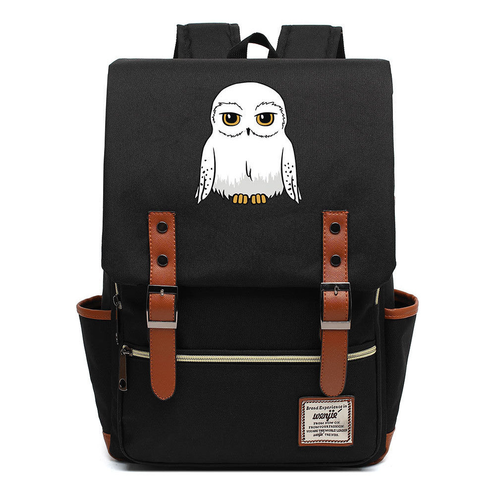 School Of Witchcraft And Wizardry Printed Student School Bag Casual Belt Buckle Classic Backpack
