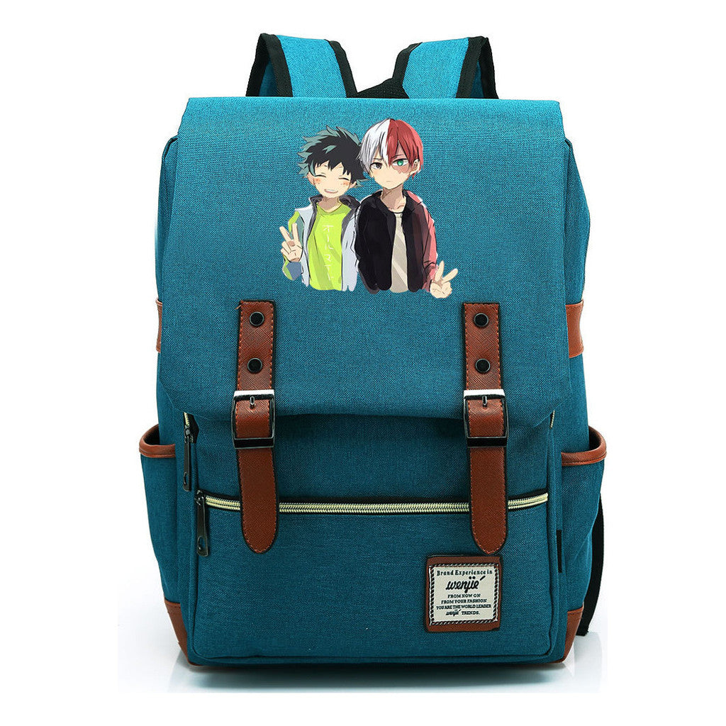 Anime My Heroes Academy Printed Youth Student School Bag Casual Belt Buckle Classic Backpack