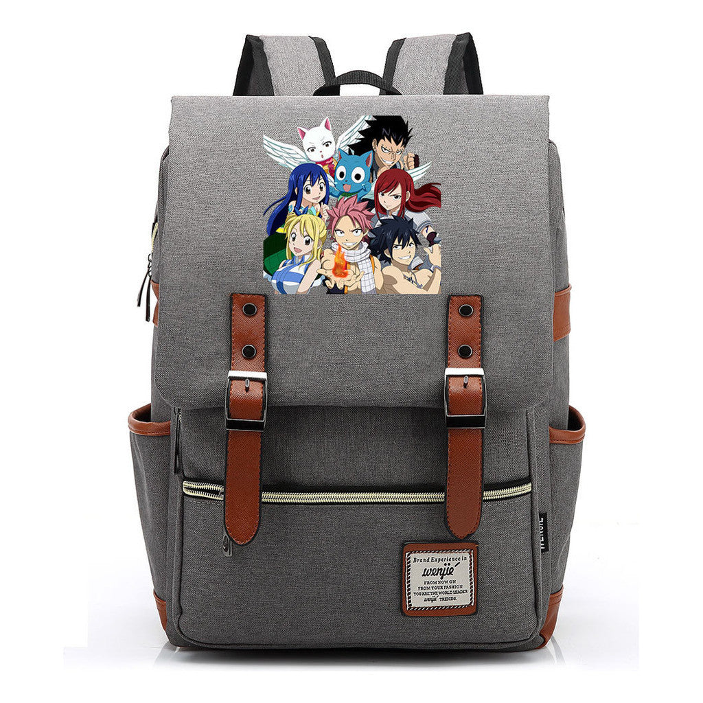 Printed Teenage Student Backpack For Men And Women With Casual Belt Buckle Classic Backpack 38*27*12.5cm