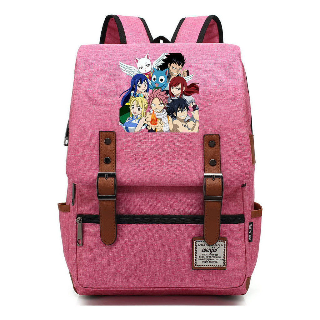 Printed Teenage Student Backpack For Men And Women With Casual Belt Buckle Classic Backpack 38*27*12.5cm