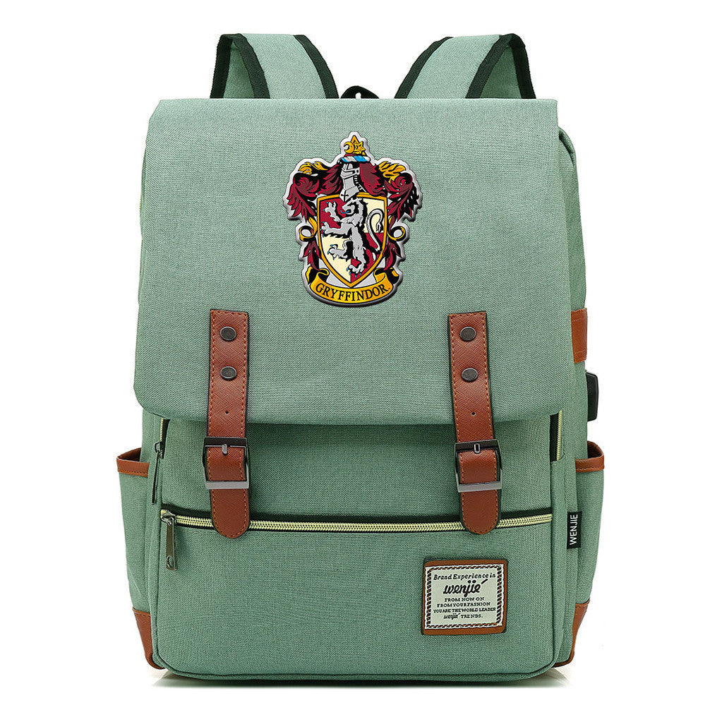 School Of Magic Schoolbag Usb Leisure Belt Buckle Backpack Men And Women