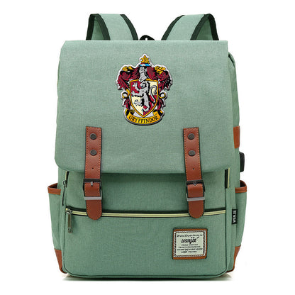 School Of Magic Schoolbag Usb Leisure Belt Buckle Backpack Men And Women