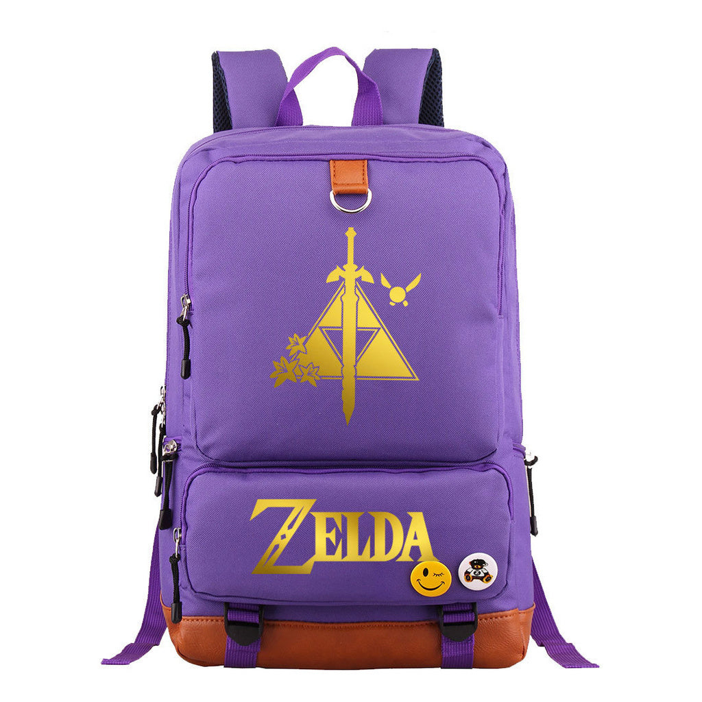 Golden Selda Kingdom Tear Print Youth Student School Bag Travel Bag Shoulder Travel Backpack