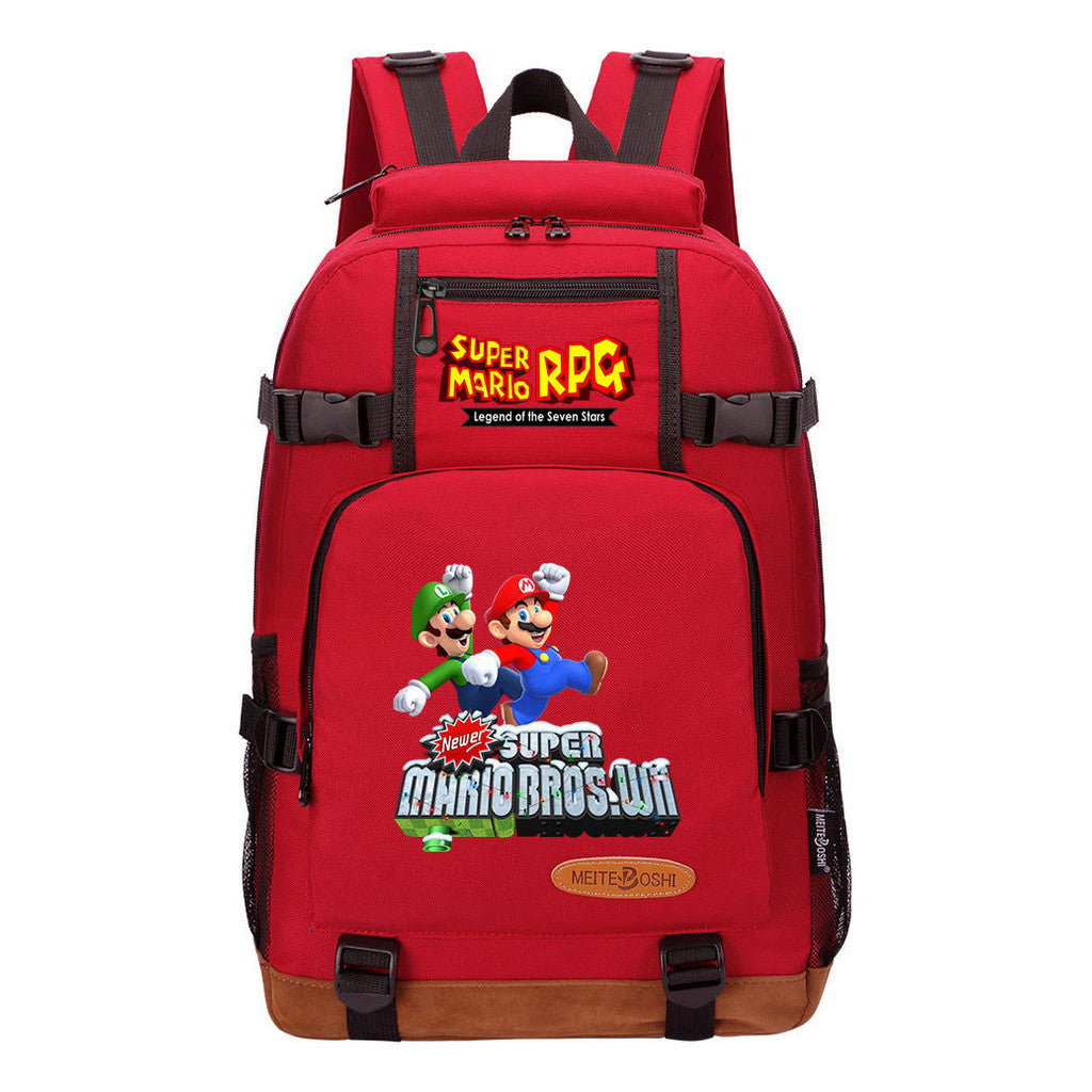 Super Mario Printed Teenage Student Backpack For Men And Women's Leisure Travel Backpack