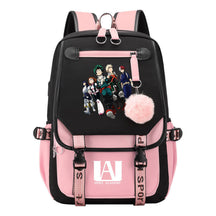 My Heroes Academy Usb Youth Student Backpack For Boys And Girls, Casual Woven Strap Flip Back Backpack