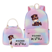 Ground Bound Youth Huazijun Student Girls School Bag Lunch Bag Three Piece Set Backpack Set