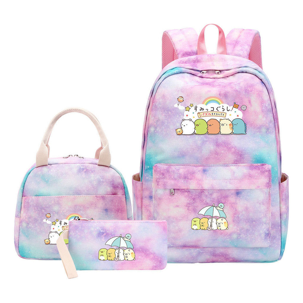 Corner Biology Student School Bag Lunch Bag Three Piece Set Backpack Set
