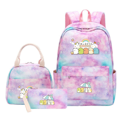Corner Biology Student School Bag Lunch Bag Three Piece Set Backpack Set