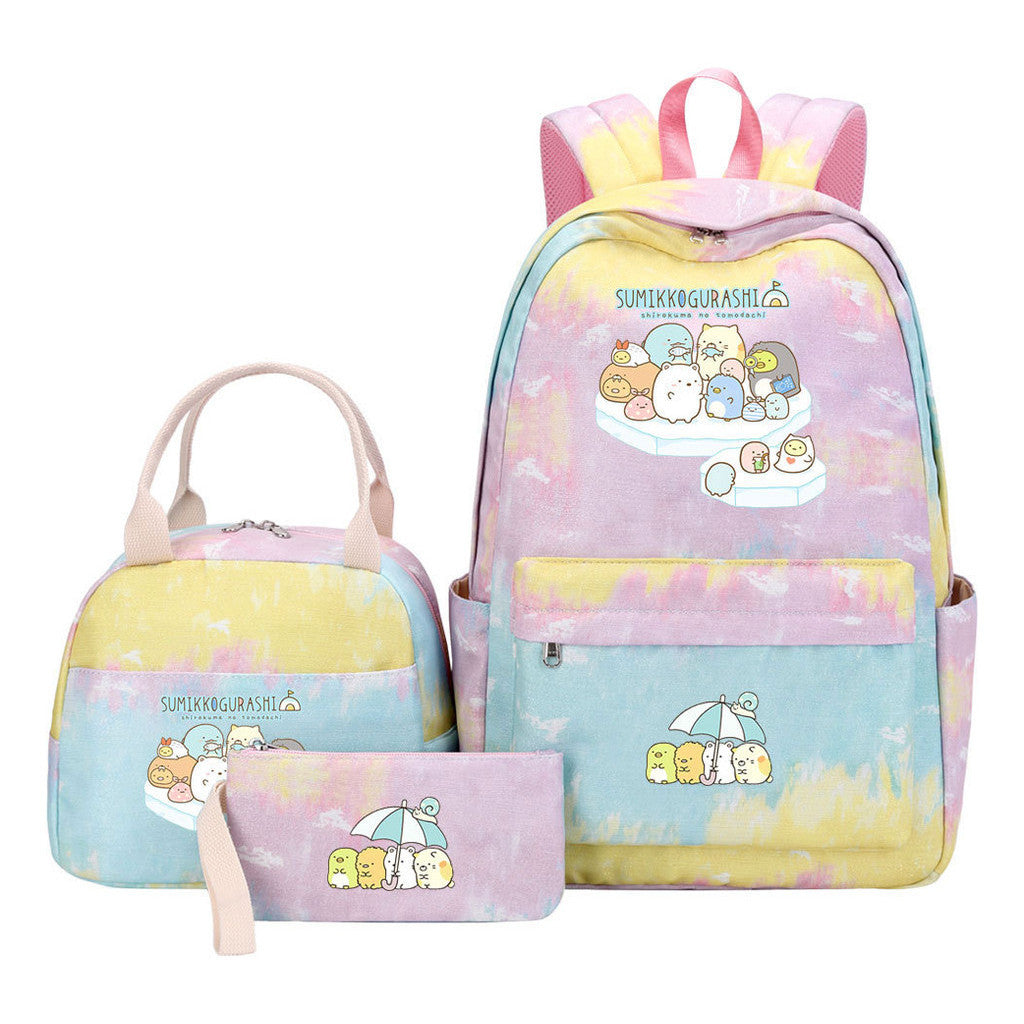 Corner Biology Student School Bag Lunch Bag Three Piece Set Backpack Set